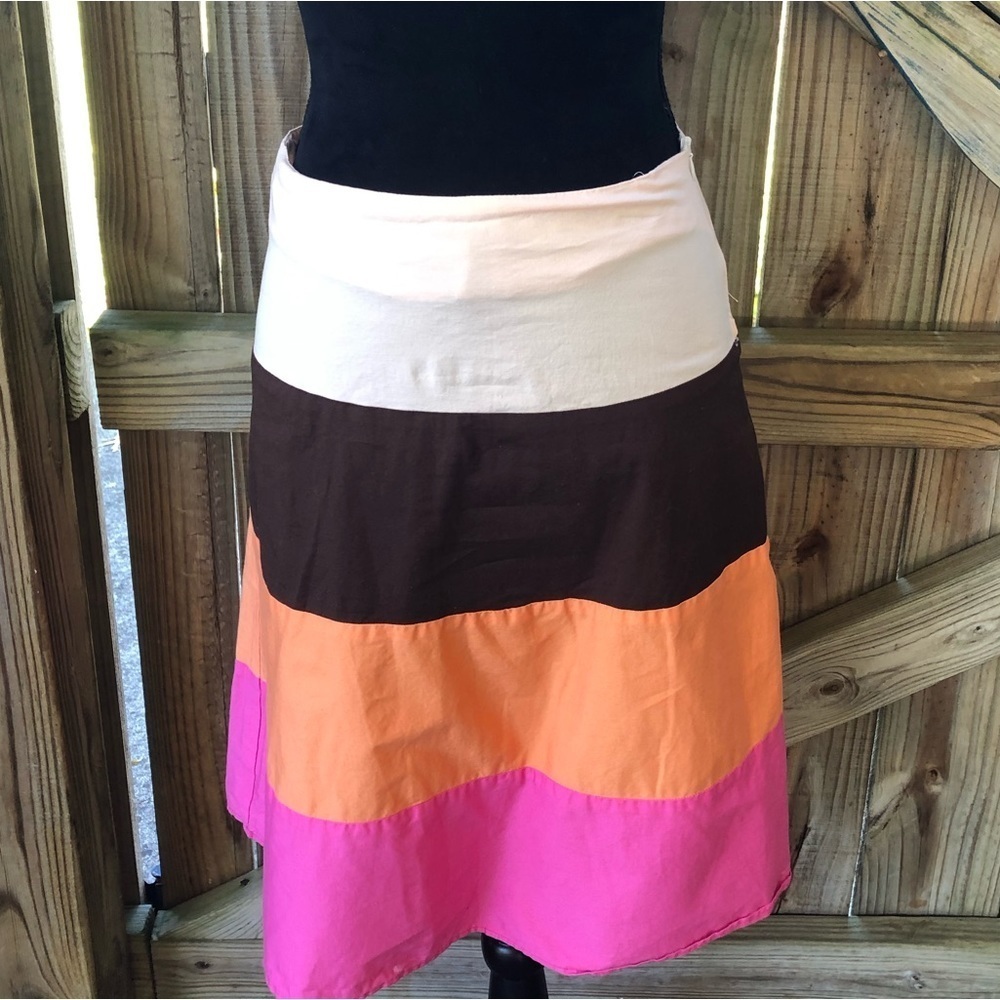 LVL X Level 10 Wide Stripe Multicolor Cotton Skirt Size S
